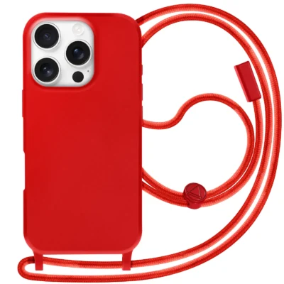 Funda con Cordón para iPhone 16 Pro - Rojo