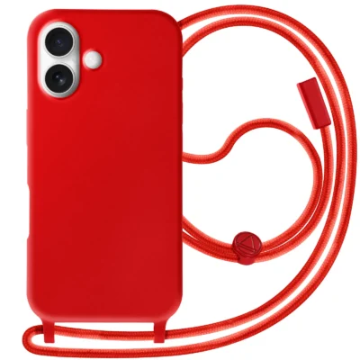 Funda con Cordón para iPhone 16 - Rojo