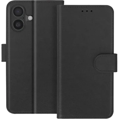 Funda de Cuero en Libro para iPhone 16 - Negro