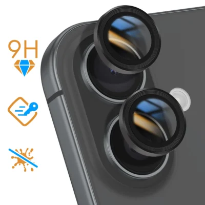 Vidrio cámara para Apple iPhone 16 Plus - Negro