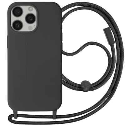 Funda con Cordón para iPhone 15 Pro Max - Negro