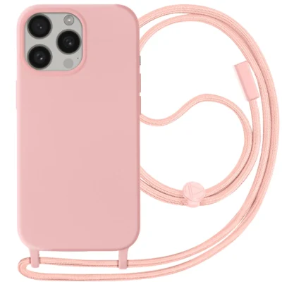 Funda con Cordón para iPhone 15 Pro - Rosa
