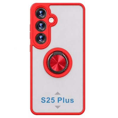 Funda con Anillo Integrado para Samsung S25 PLUS - Rojo