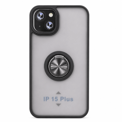 Funda con Anillo Integrado para Apple iPhone 15 PLUS - Negro