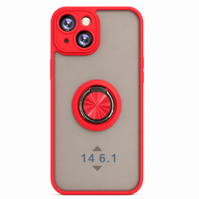 Funda con Anillo Integrado para Apple iPhone 14 - Rojo