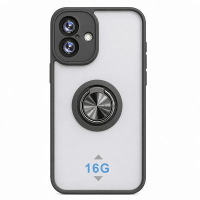 Funda con Anillo Integrado para Apple iPhone 16 - Negro