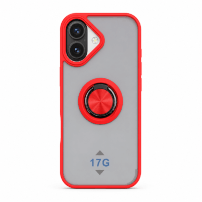 Funda con Anillo Integrado para Apple iPhone 17 - Rojo