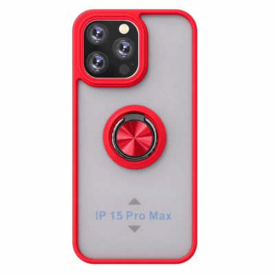 Funda con Anillo Integrado para Apple iPhone 15 PRO MAX - Rojo
