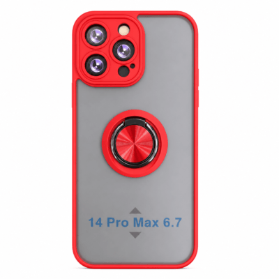 Funda con Anillo Integrado para Apple iPhone 14 PRO MAX - Rojo