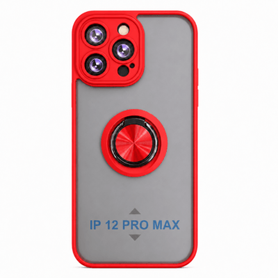 Funda con Anillo Integrado para Apple iPhone 12 PRO MAX - Rojo