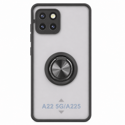 Funda con Anillo Integrado para Samsung A22 - Negro