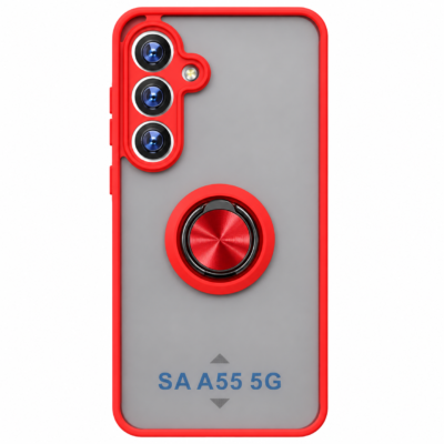 Funda con Anillo Integrado para Samsung A55 - Rojo