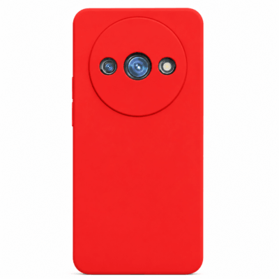 Funda de Silicona con Protección de Cámara – Antigolpes y Tacto Suave para Xiaomi Redmi A3 - Rojo