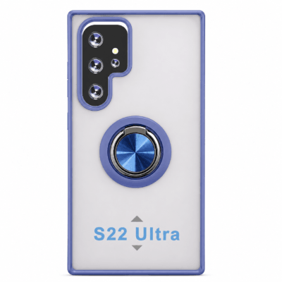 Funda con Anillo Integrado para Samsung S22 ULTRA - Azul