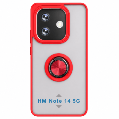 Funda con Anillo Integrado para Xiaomi Redmi Note 14 5G - Rojo