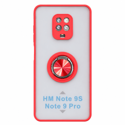 Funda con Anillo Integrado para Xiaomi Redmi Note 9 PRO - Rojo