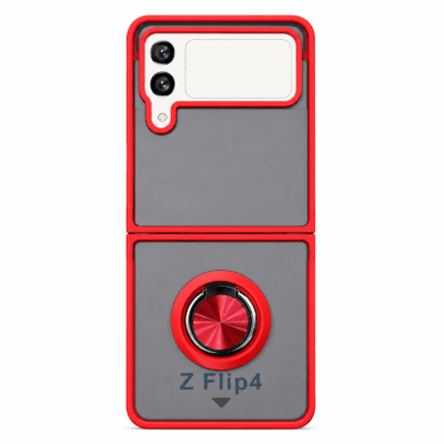 Funda con Anillo Integrado para Samsung Z FLIP 4 - Rojo