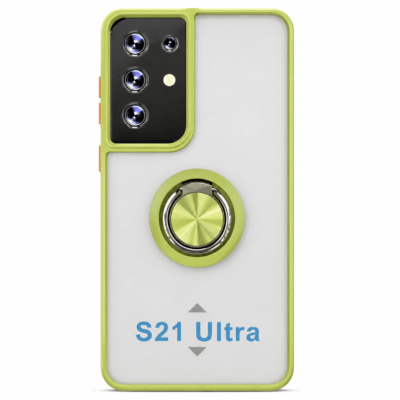 Funda con Anillo Integrado para Samsung S21 ULTRA - Verde