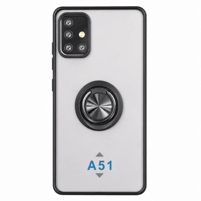 Funda con Anillo Integrado para Samsung A51 - Negro