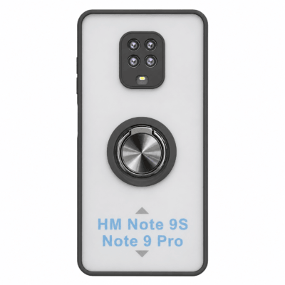 Funda con Anillo Integrado para Xiaomi Redmi Note 9 PRO - Negro