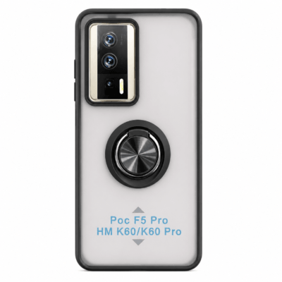 Funda con Anillo Integrado para Xiaomi POCO F5 PRO - Negro