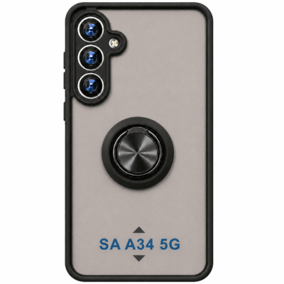 Funda con Anillo Integrado para Samsung A34 - Negro