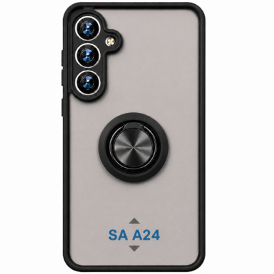 Funda con Anillo Integrado para Samsung A24 - Negro