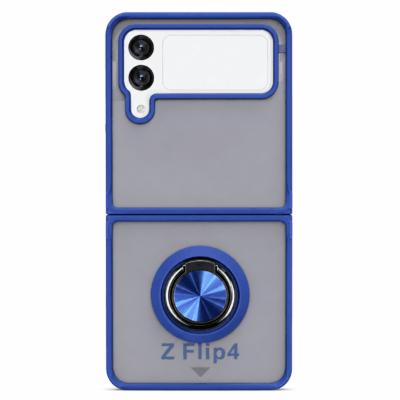 Funda con Anillo Integrado para Samsung Z FLIP 4 - Azul