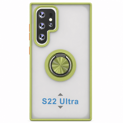Funda con Anillo Integrado para Samsung S22 ULTRA - Verde