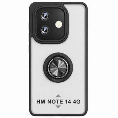 Funda con Anillo Integrado para Xiaomi Redmi Note 14 4G - Negro