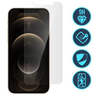 Cristal Templado Full Cover para iPhone 12 Pro Max– Sin Bordes Negros, Alta Transparencia
