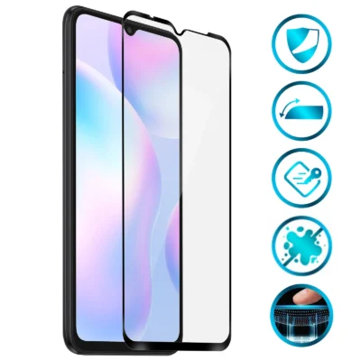 Protector de Pantalla de Cristal Templado Full Cover para Xiaomi Redmi 9T – Borde Negro