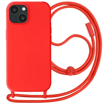 Funda con Cordón para iPhone 14 - Rojo
