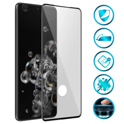 Protector de Pantalla de Cristal Templado Full Cover para Samsung Galaxy S20 Ultra – Borde Negro