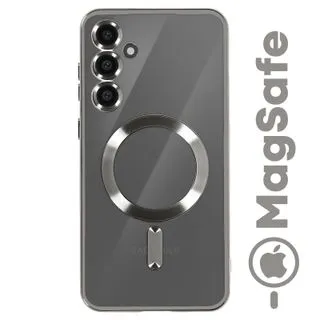Funda Magnética MagSafe para Samsung Galaxy S24 con Marco Metálico y Protección de Cámara - Plata