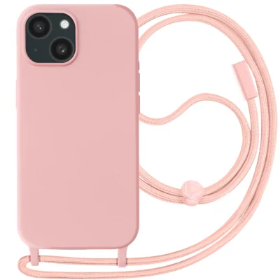 Funda con Cordón para iPhone 15 Plus - Rosa
