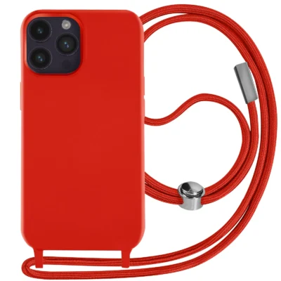 Funda con Cordón para iPhone 14 Pro - Rojo