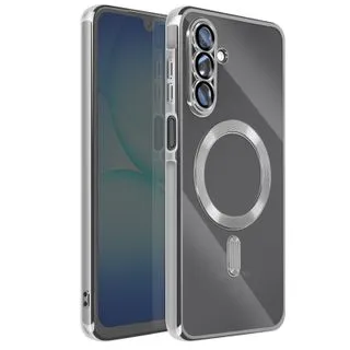 Funda Magnética MagSafe para Samsung Galaxy A37 con Marco Metálico y Protección de Cámara - Plata