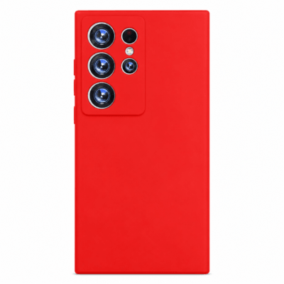 Funda de Silicona con Protección de Cámara – Antigolpes y Tacto Suave para Samsung Galaxy S24 Ultra - Rojo