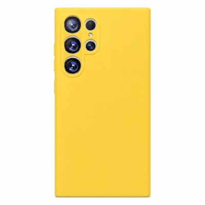 Funda de Silicona con Protección de Cámara – Antigolpes y Tacto Suave para Samsung Galaxy S22 Ultra - Amarillo