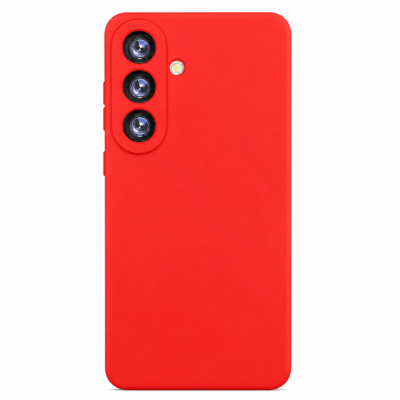 Funda de Silicona con Protección de Cámara – Antigolpes y Tacto Suave para Samsung Galaxy S25 - Rojo