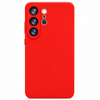 Funda de Silicona con Protección de Cámara – Antigolpes y Tacto Suave para Samsung Galaxy S25 Ultra - Rojo