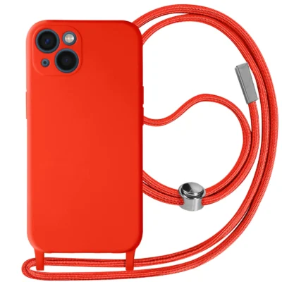 Funda con Cordón para iPhone 13 Mini - Rojo