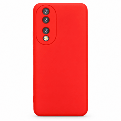Funda de Silicona con Protección de Cámara – Antigolpes y Tacto Suave para Honor 90 - Rojo