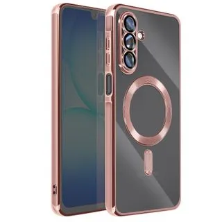 Funda Magnética MagSafe para Samsung Galaxy A37 con Marco Metálico y Protección de Cámara - Rosa
