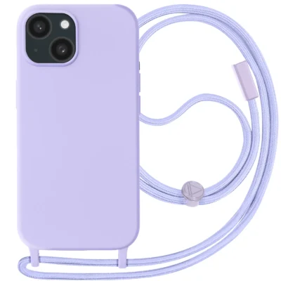 Funda con Cordón para iPhone 15 Plus - Morado