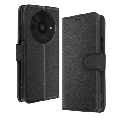Funda de Cuero en Libro para Xiaomi Redmi A3 - Negro