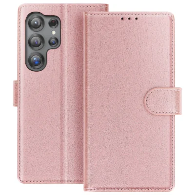 Funda de Cuero en Libro para Samsung Galaxy S25 Ultra - Rosa