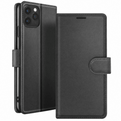 Funda de Cuero en Libro para iPhone 11 Pro Max - Negro