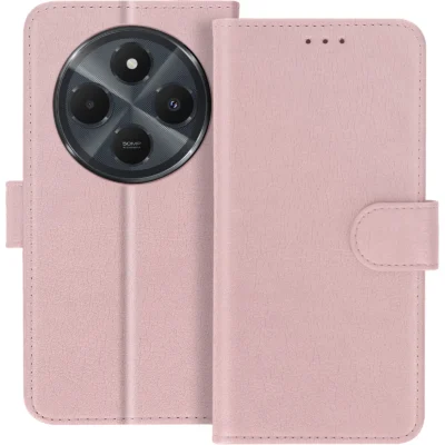 Funda de Cuero en Libro para Xiaomi Redmi 14C - Rosa